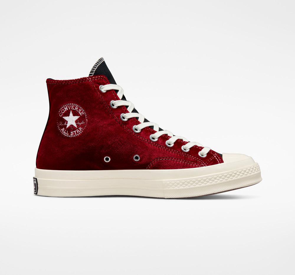 Converse Chuck 70 Beyond Retro Velvet Unisex Höga Herr Svarta Röda | 634901LFW