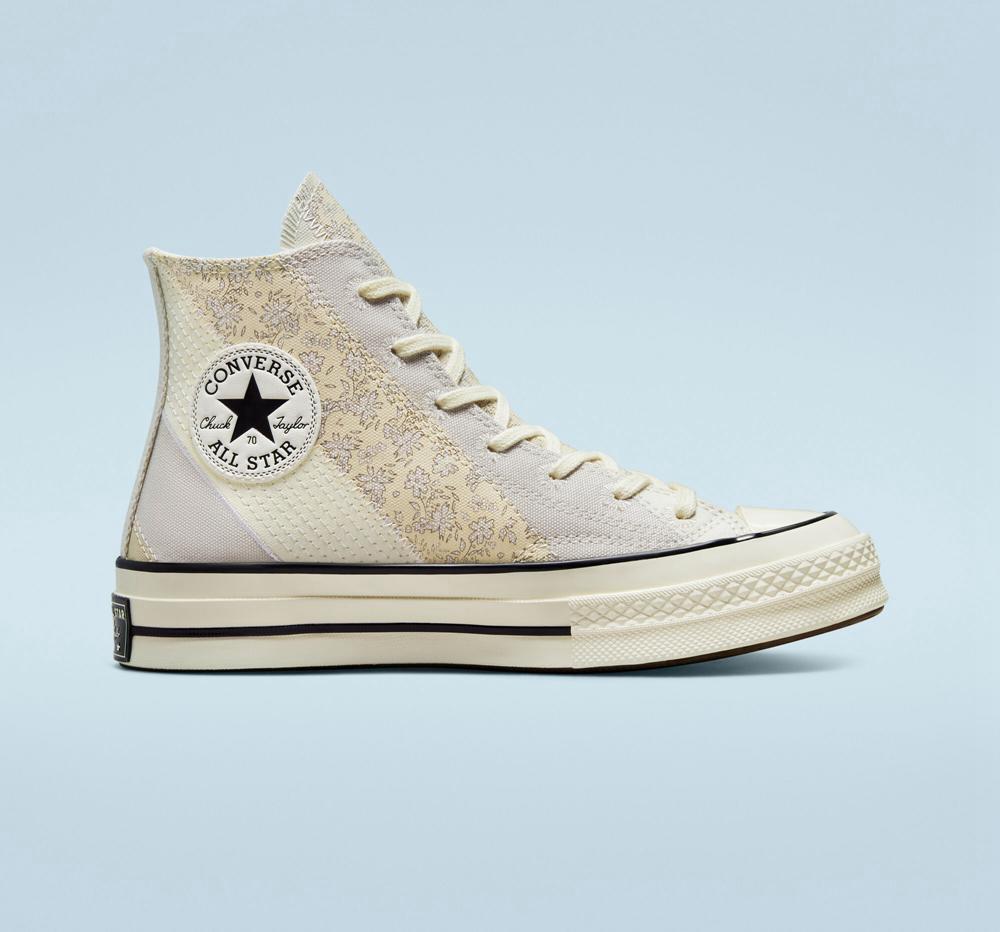 Converse Chuck 70 Embroidered Floral Höga Dam Khaki Svarta | 671543QDK