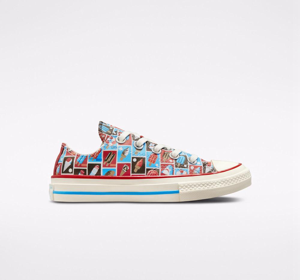 Converse Chuck 70 Frozen Treats Little Kids Låga Tjej Röda Blå | 934652CMX