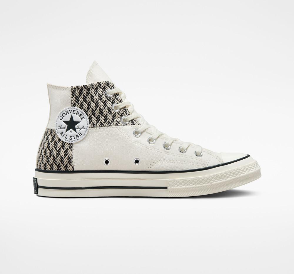 Converse Chuck 70 Patchwork Unisex Höga Herr Vita Svarta | 896723IYL