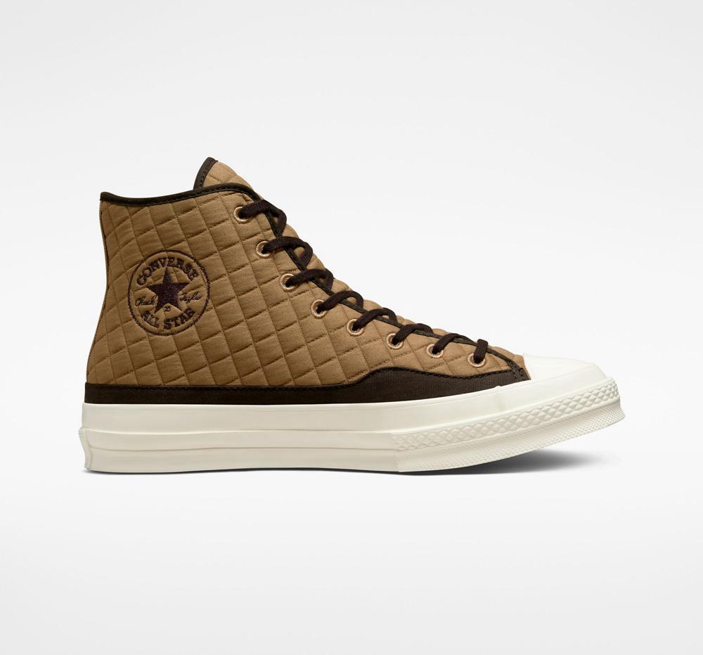 Converse Chuck 70 Quiltad Unisex Höga Herr Bruna Svarta | 921350GBC