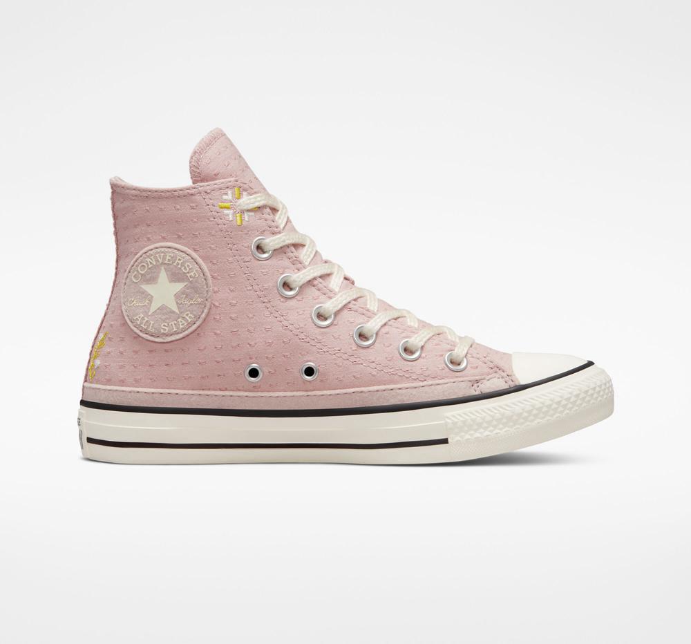 Converse Chuck Taylor All Star Autumn Embroidery Höga Dam Rosa Citron | 592418QLX