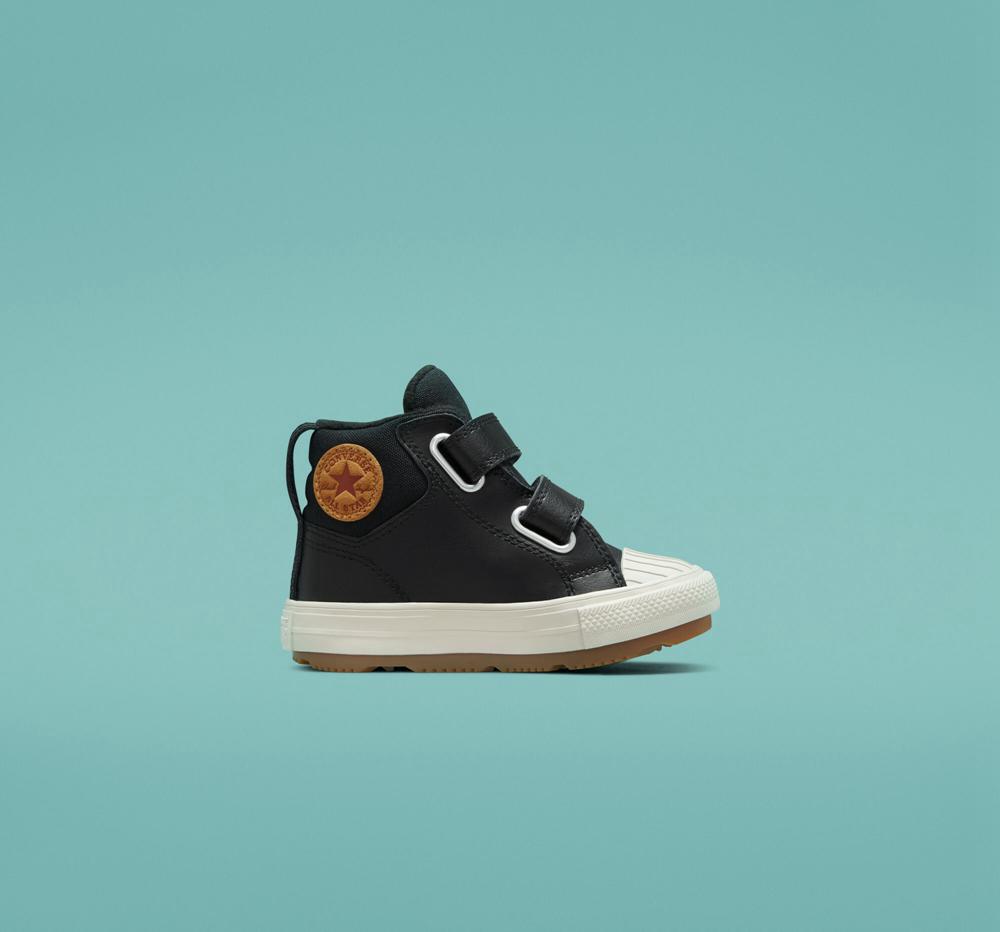 Converse Chuck Taylor All Star Berkshire Boot Easy On Läder Toddler Höga Tjej Svarta Svarta | 214983KJM