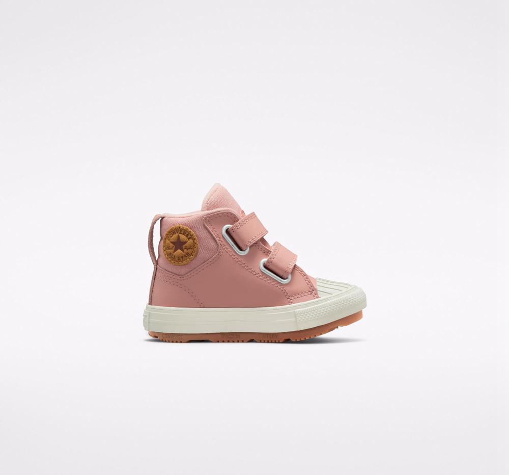 Converse Chuck Taylor All Star Berkshire Boot Easy On Läder Toddler Höga Tjej Rosa Rosa | 654287VDI