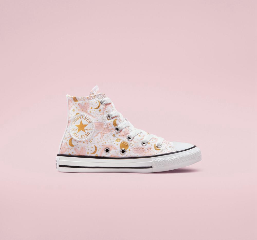 Converse Chuck Taylor All Star Constellations Big Kids Höga Pojke Vita Rosa Guld | 294356KHT