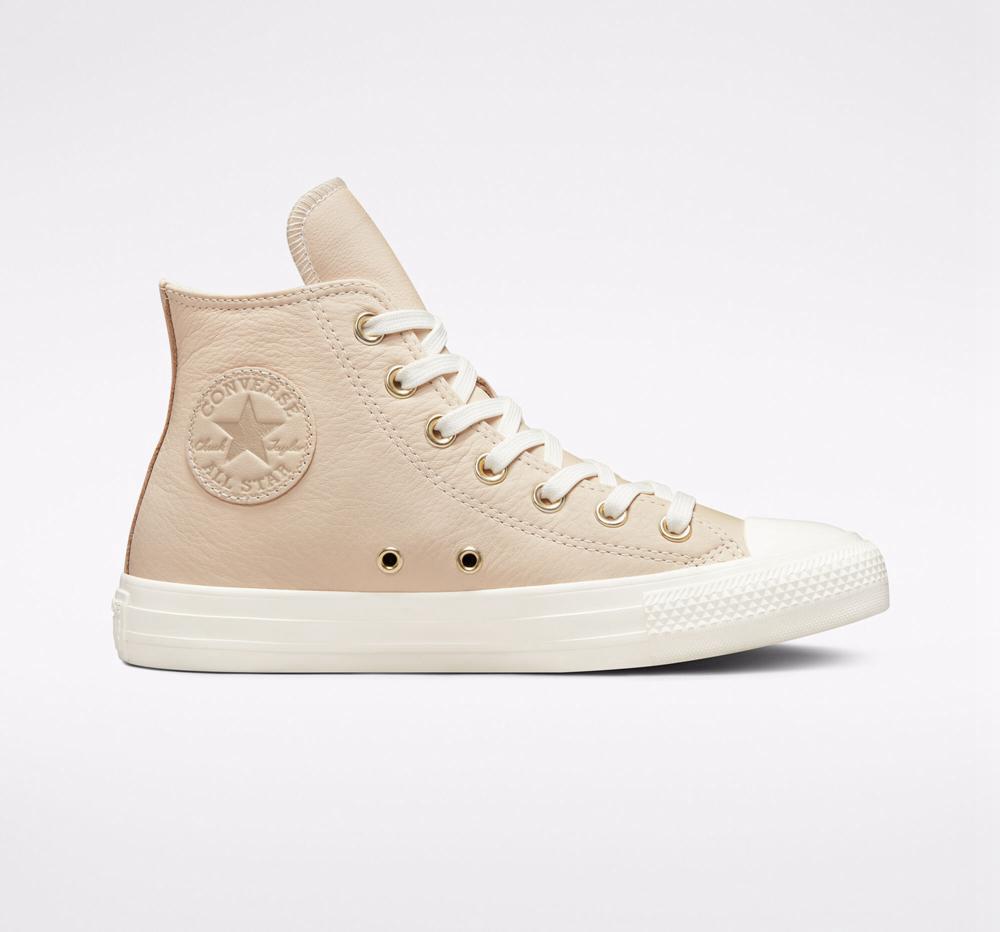 Converse Chuck Taylor All Star Earthy Neutrals Höga Dam Ljuskhaki Ljusguld | 701284LIC