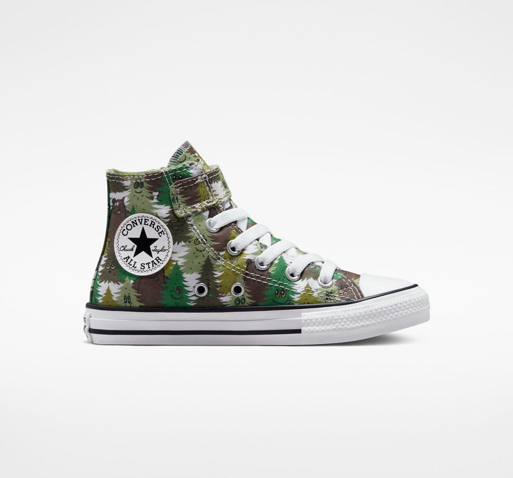 Converse Chuck Taylor All Star Easy On Forest Camo Little Kids Höga Pojke Vita Gröna Gröna | 693851KRH