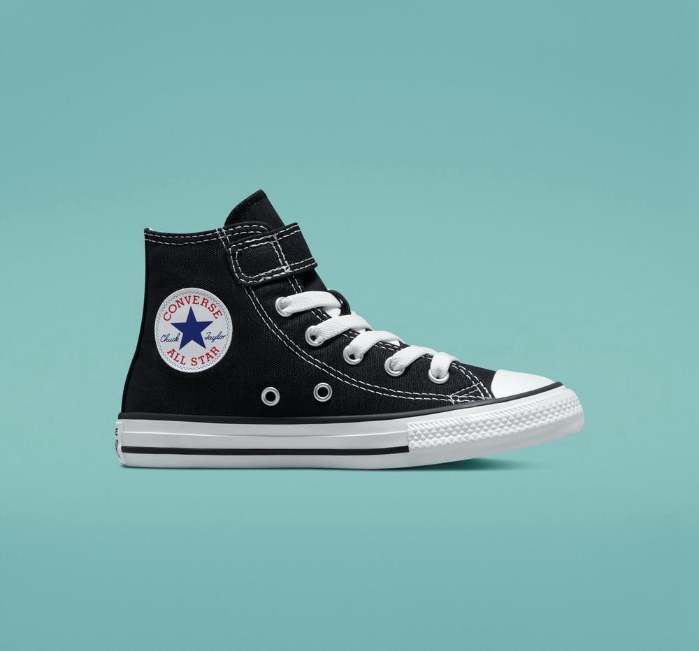 Converse Chuck Taylor All Star Easy On Little Kids Höga Tjej Svarta Vita | 098375CSU