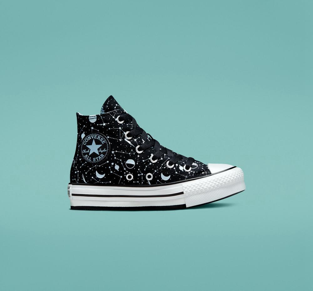 Converse Chuck Taylor All Star Eva Lift Platform Constellations Big Kids Höga Tjej Svarta Blå Vita | 421375XML