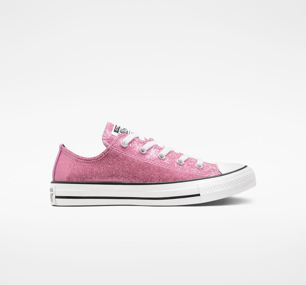 Converse Chuck Taylor All Star Glitter Big Kids Låga Tjej Rosa Rosa Svarta | 658947HXF
