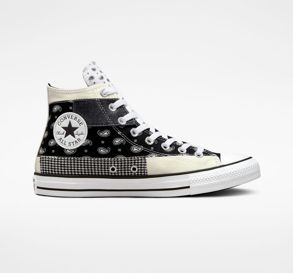Converse Chuck Taylor All Star Hacked Patterns Unisex Höga Herr Vita Svarta Vita | 703629CTU