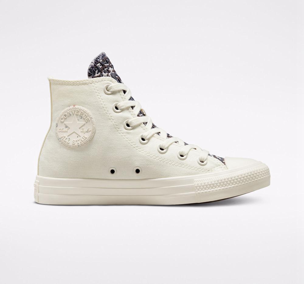 Converse Chuck Taylor All Star Jacquard Camo Höga Dam Vita Silver | 637104GSX