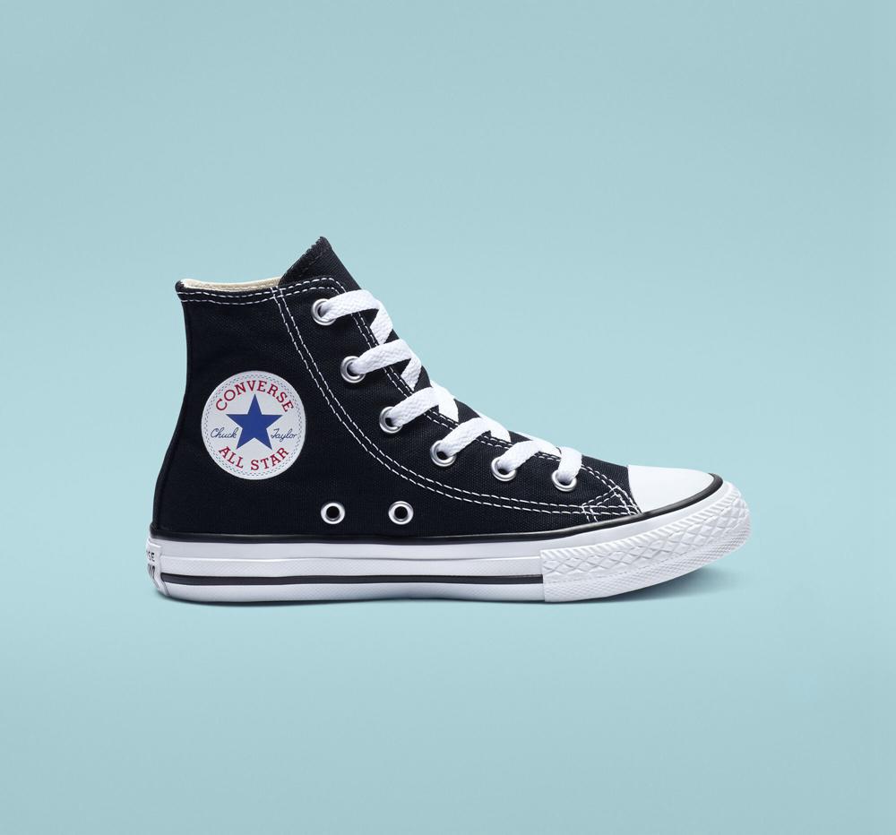 Converse Chuck Taylor All Star Klassiska Little Kids Höga Tjej Svarta | 104386EQF