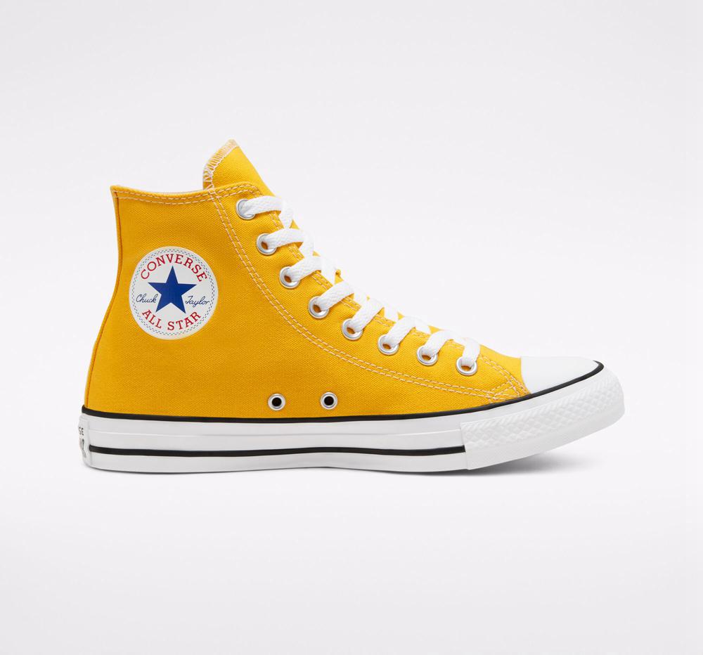Converse Chuck Taylor All Star Klassiska Unisex Höga Herr Gula Citron | 204179DEM
