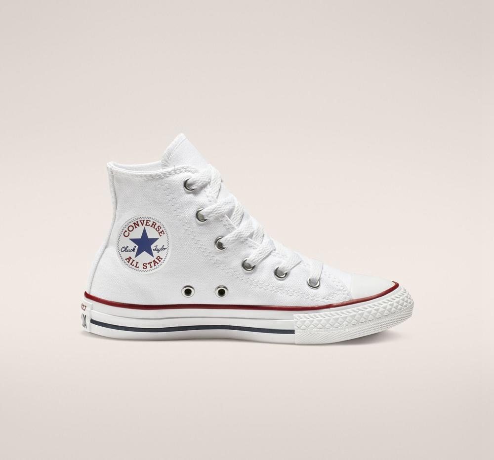 Converse Chuck Taylor All Star Klassiska Little Kids Höga Tjej Vita | 438052PSN