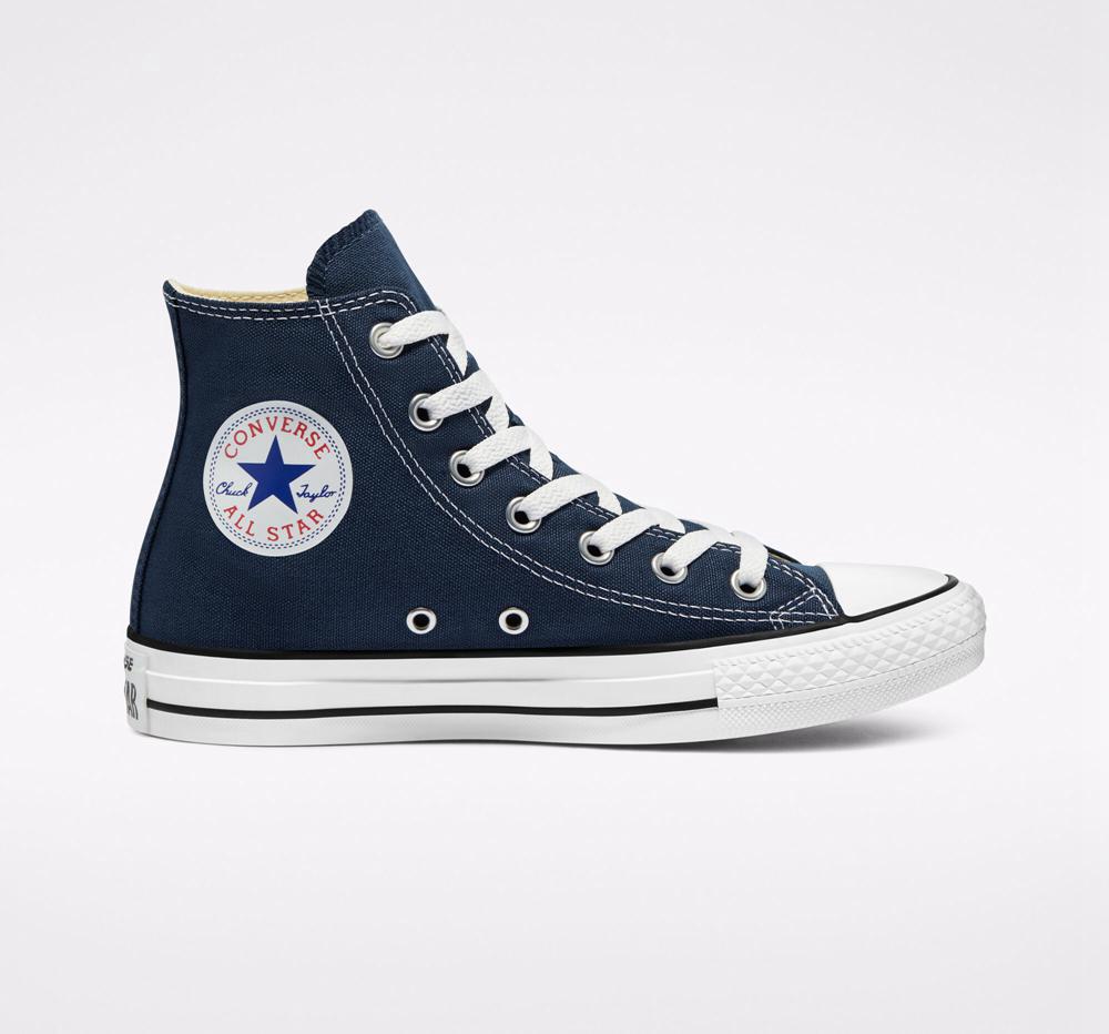 Converse Chuck Taylor All Star Klassiska Unisex Höga Herr Marinblå | 850279TCB