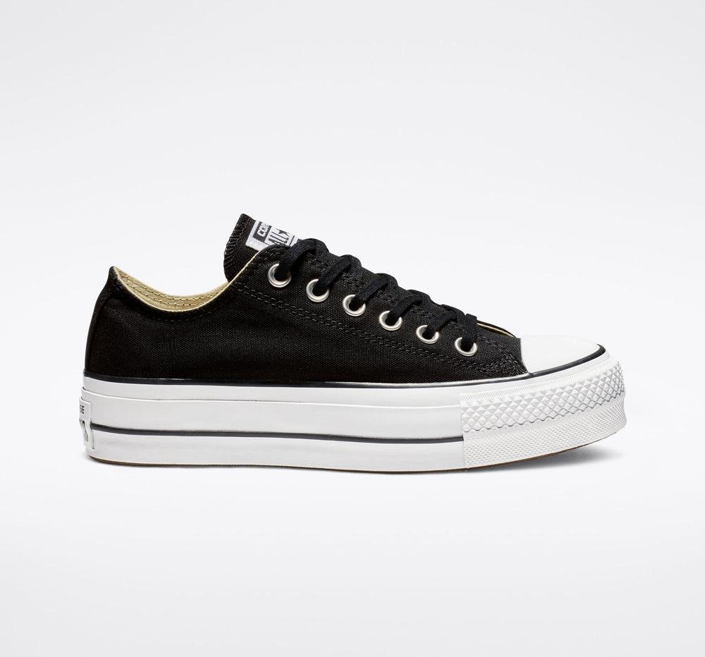 Converse Chuck Taylor All Star Lift Canvas Low Top Platform Skor Dam Svarta Vita Vita | 291705AIY