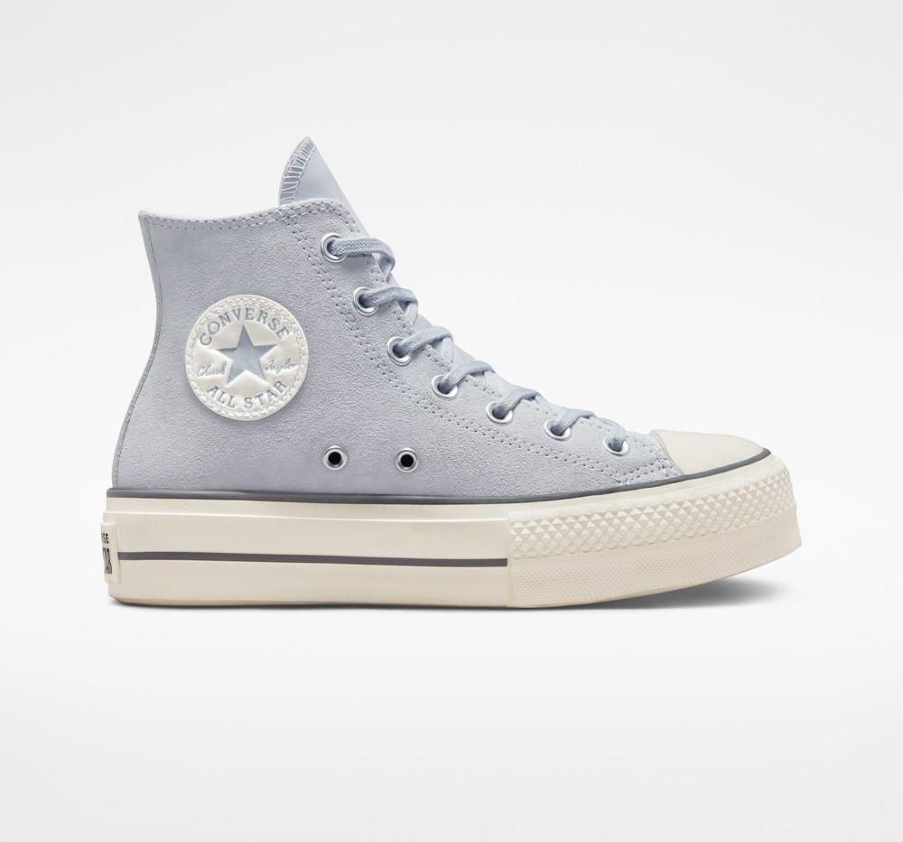 Converse Chuck Taylor All Star Lift Mocka High Top Platform Skor Dam Blå Grå | 914765MID