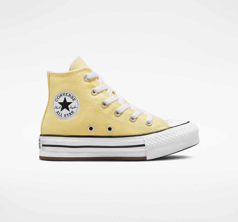 Converse Chuck Taylor All Star Lift Platform Little Kids Höga Tjej Gula Svarta | 318096QVK
