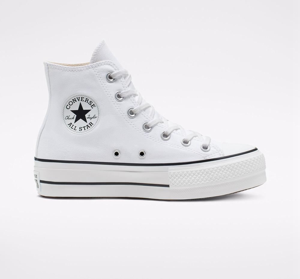 Converse Chuck Taylor All Star Lift Platform Canvas Höga Dam Vita Svarta Vita | 320596IOH