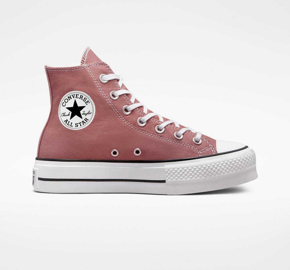 Converse Chuck Taylor All Star Lift Platform Canvas Höga Dam Vinröda Svarta Vita | 618740GEQ