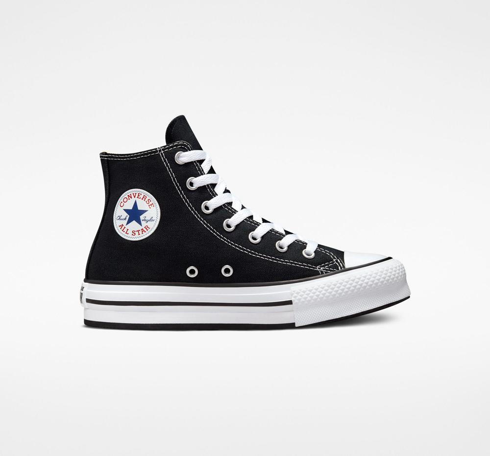 Converse Chuck Taylor All Star Lift Platform Big Kids Höga Tjej Svarta Vita Svarta | 691248GEB