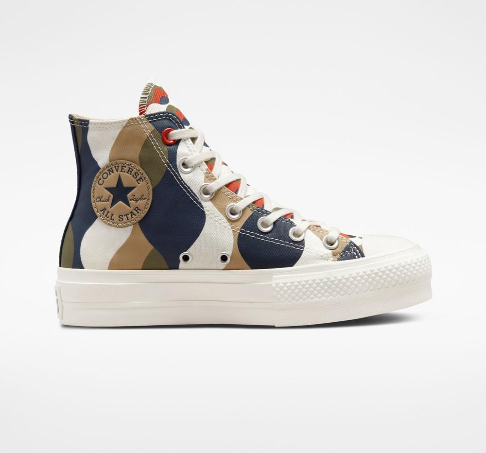 Converse Chuck Taylor All Star Lift Twisted Classics High Top Platform Skor Dam Olika Färger Obsidian Khaki | 805723WTV
