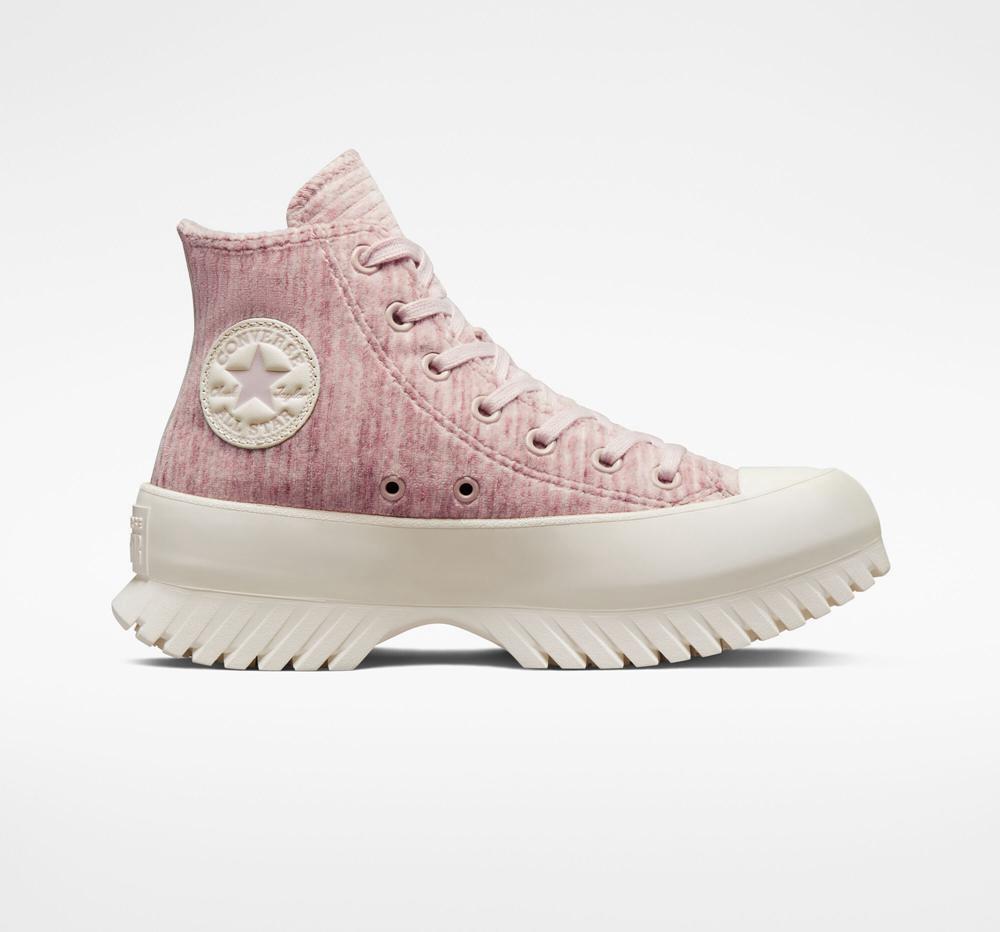 Converse Chuck Taylor All Star Lugged 2.0 Velour Unisex Höga Dam Rosa | 516084MNB