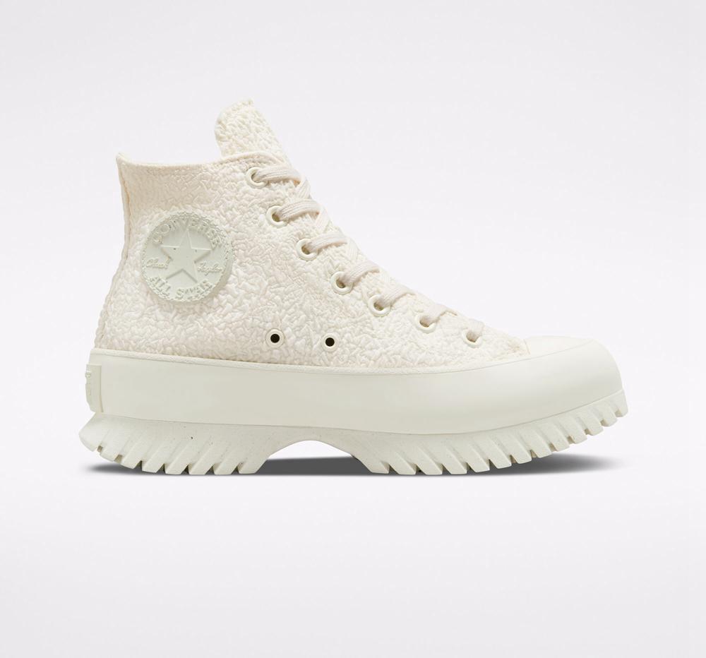 Converse Chuck Taylor All Star Lugged 2.0 Jacquard Unisex Höga Dam Vita Vita Svarta | 536708ZPI