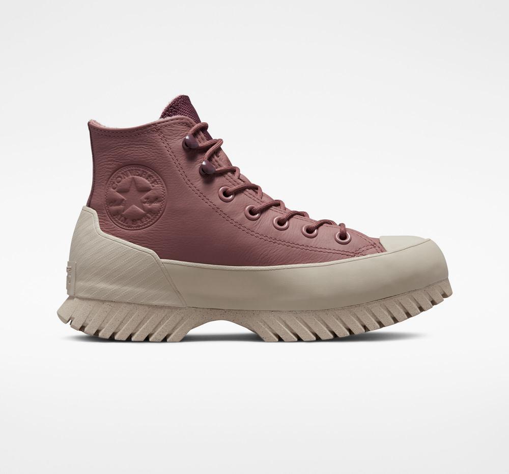 Converse Chuck Taylor All Star Lugged 2.0 Counter Climate Unisex Höga Dam Vinröda Mörk | 759263SJV