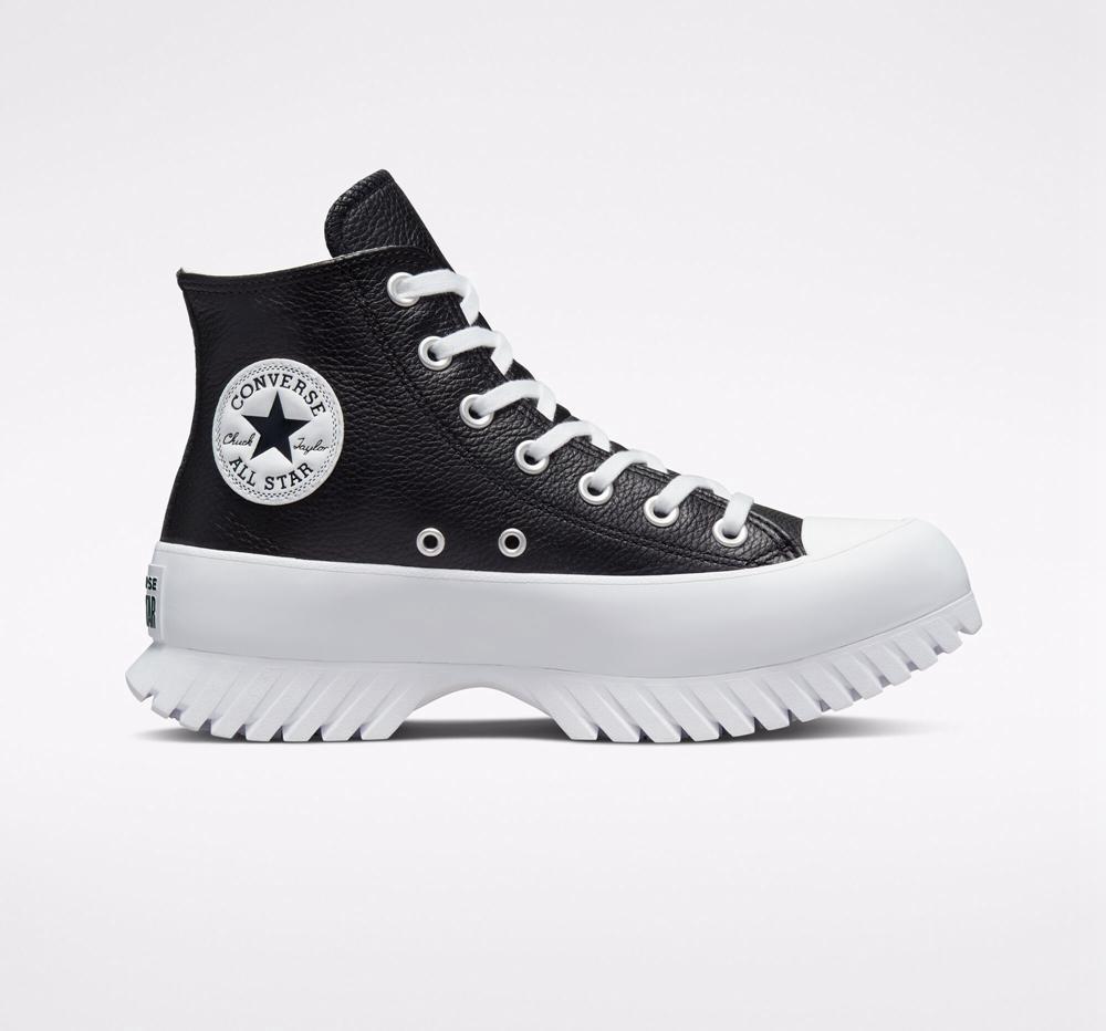 Converse Chuck Taylor All Star Lugged 2.0 Läder Unisex High Top Platform Skor Dam Svarta Vita | 908257RVU