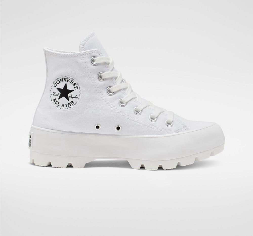 Converse Chuck Taylor All Star Lugged Stövlar Dam Vita Svarta Vita | 067295DWP
