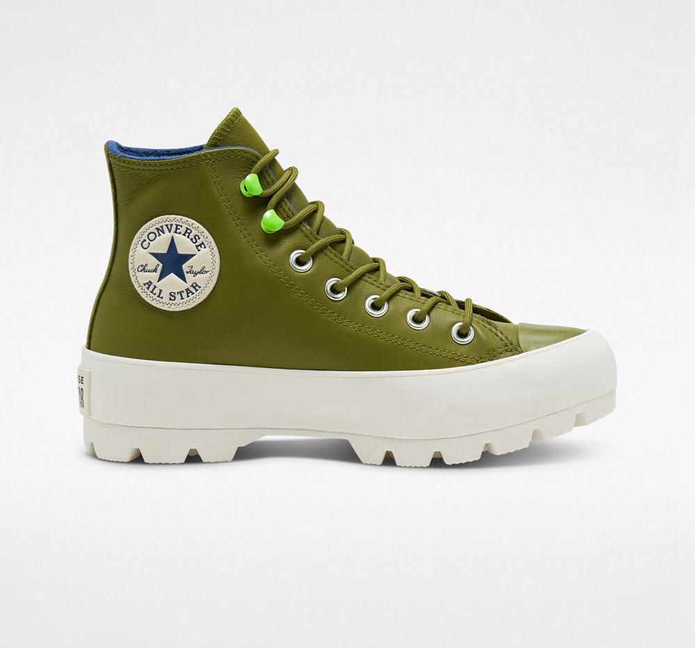 Converse Chuck Taylor All Star Lugged Vinter Stövlar Dam Gröna Mörkmarinblå | 153468YZB