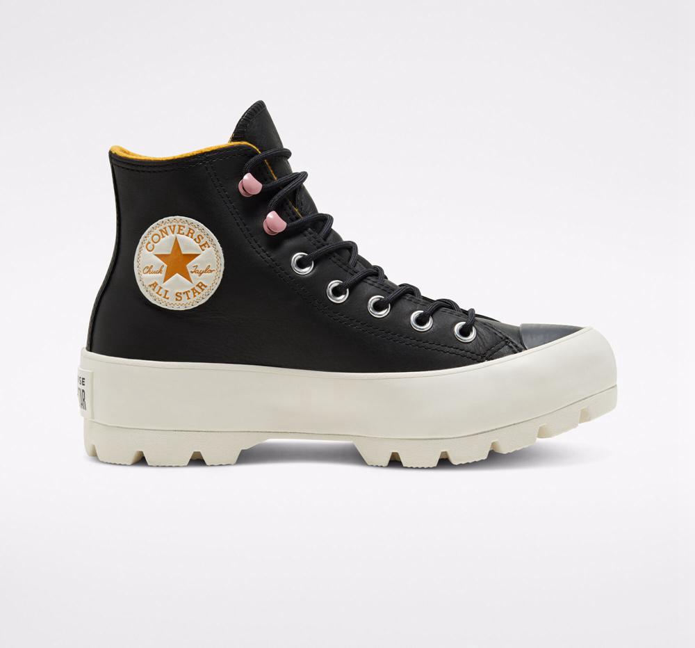 Converse Chuck Taylor All Star Lugged Vinter Stövlar Dam Svarta Gula | 548071KSP