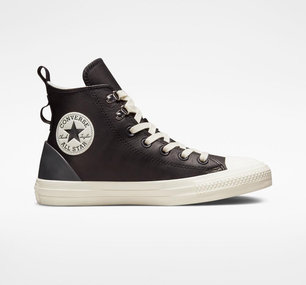 Converse Chuck Taylor All Star Läder Hike Höga Dam Svarta Svarta | 751893CKR
