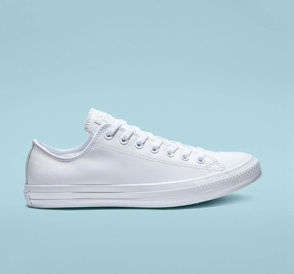 Converse Chuck Taylor All Star Läder Unisex Låga Dam Vita | 308412CSA