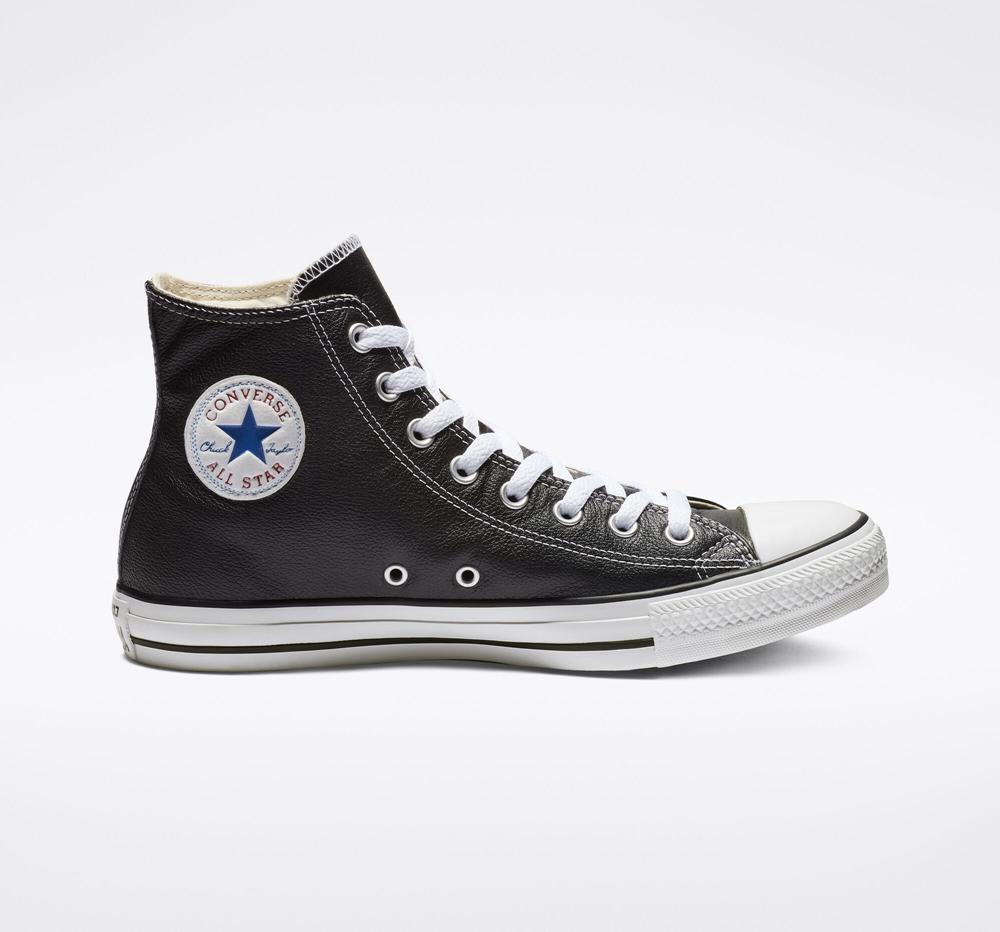 Converse Chuck Taylor All Star Läder Unisex Höga Dam Svarta | 362195AYZ