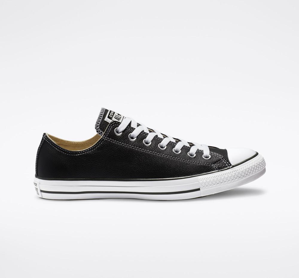 Converse Chuck Taylor All Star Läder Unisex Låga Dam Svarta | 402183SBP