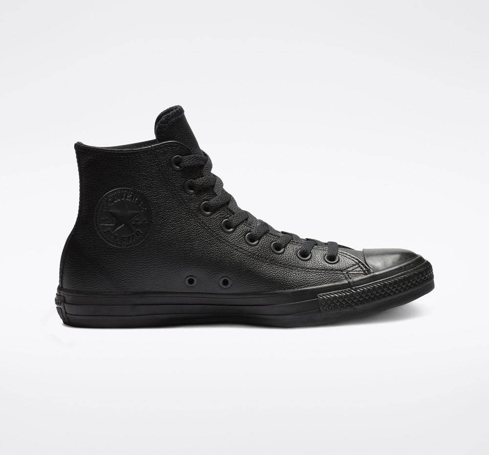 Converse Chuck Taylor All Star Läder Unisex Höga Herr Svarta | 409765KNA