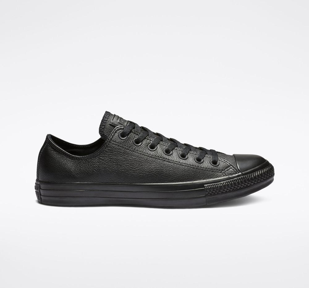 Converse Chuck Taylor All Star Läder Unisex Låga Dam Svarta | 819067GAT