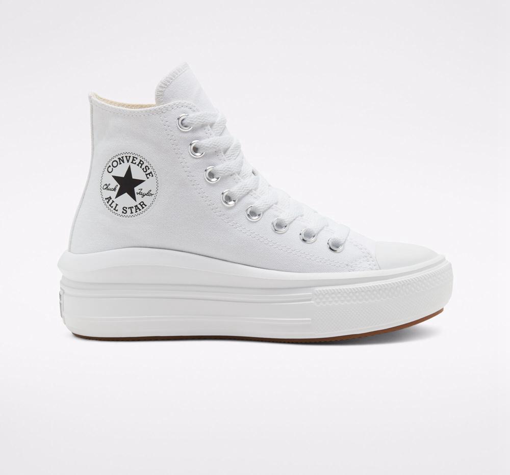 Converse Chuck Taylor All Star Move High Top Platform Skor Dam Vita Svarta | 967218USO