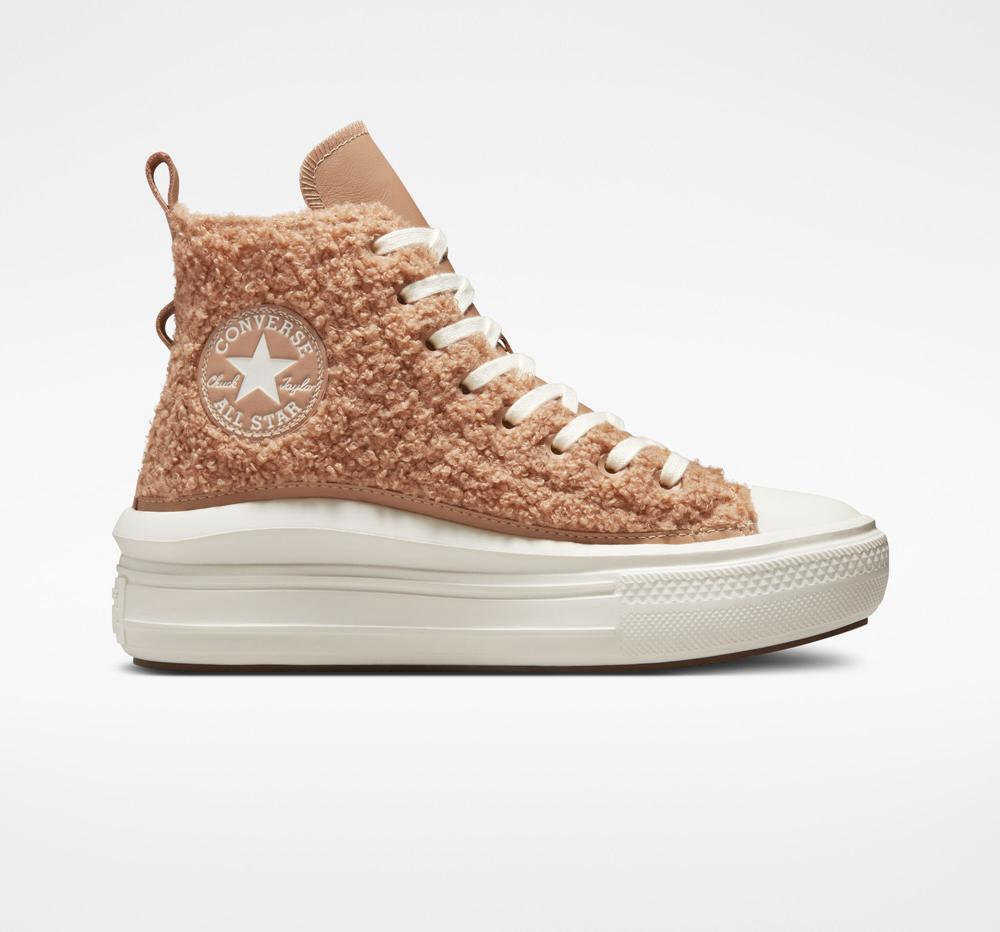 Converse Chuck Taylor All Star Move Sherpa High Top Platform Skor Dam Korall | 378126ITY