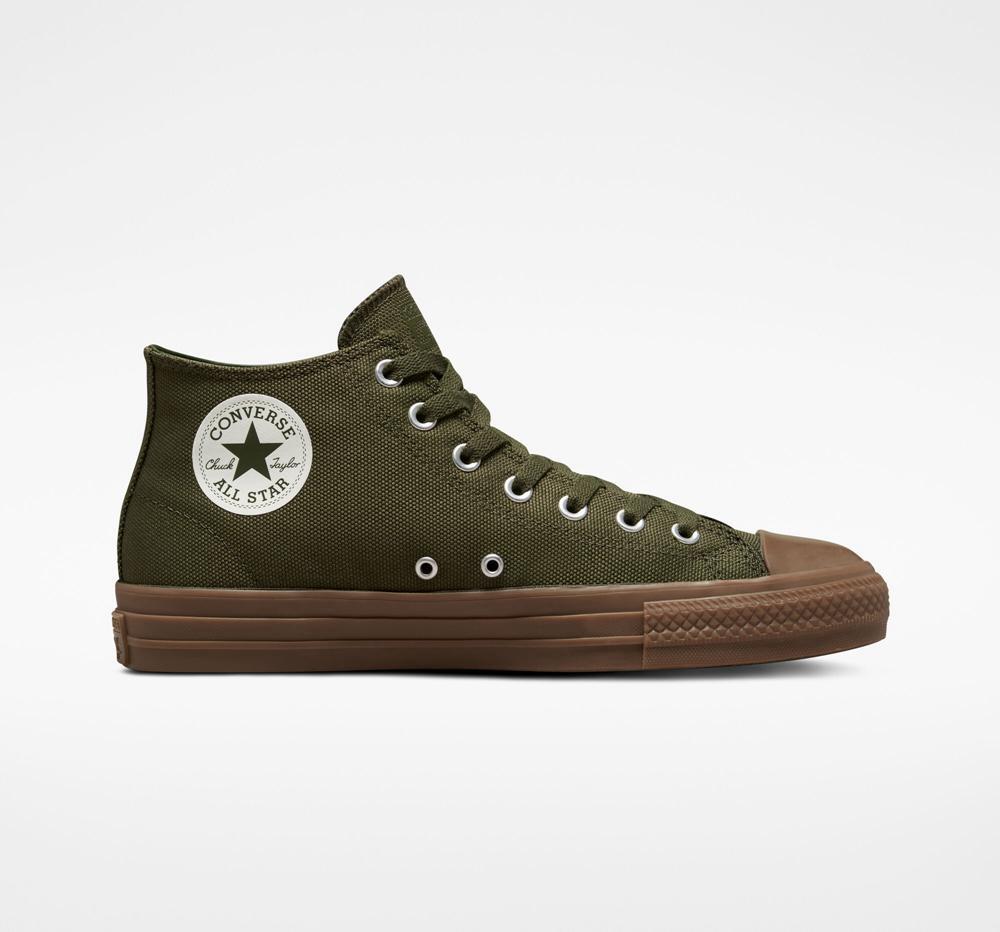 Converse Chuck Taylor All Star Pro Cordura Canvas Skate Låga Herr Gröna Khaki Mörk | 746152VPF