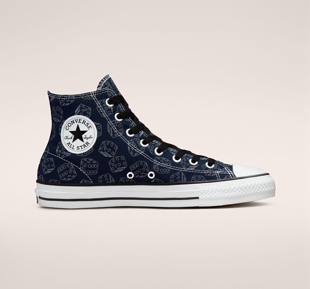 Converse Chuck Taylor All Star Pro Dice Skate Höga Herr Obsidian Svarta Vita | 723816PHE