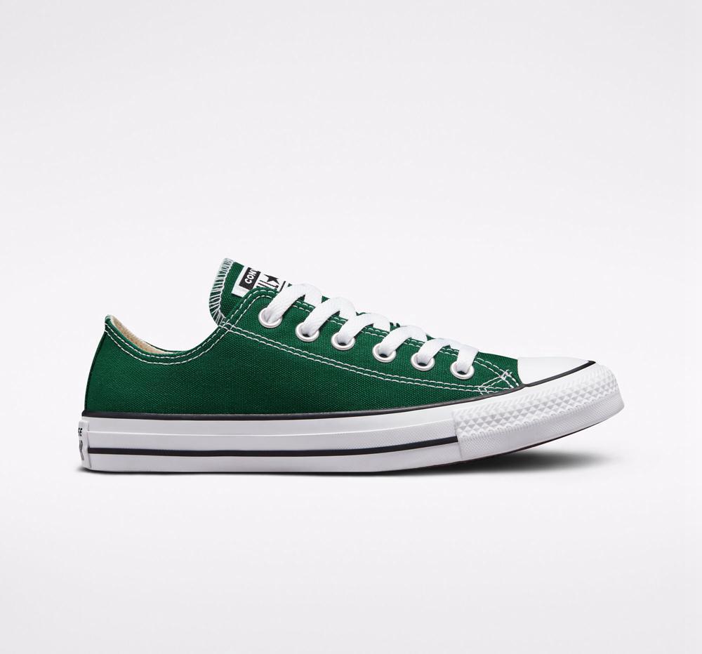 Converse Chuck Taylor All Star Seasonal Color Unisex Låga Herr Gröna Vita Svarta | 371485LNG
