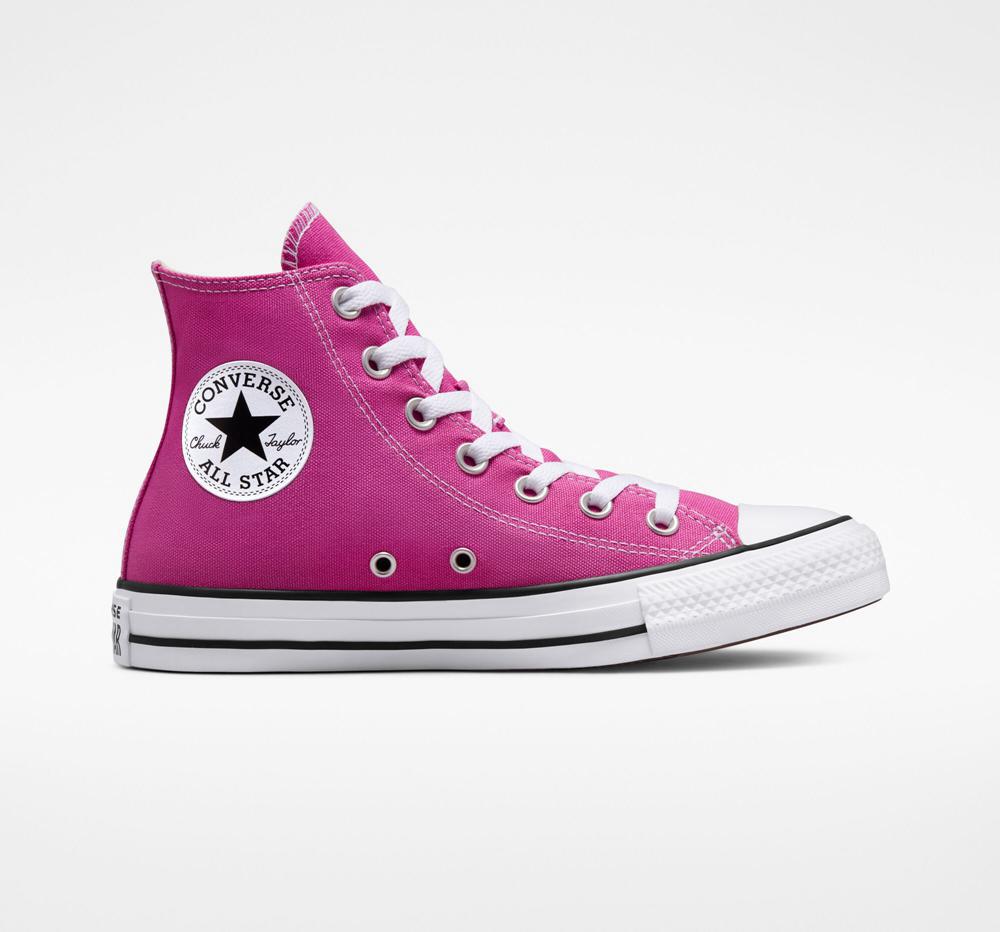 Converse Chuck Taylor All Star Seasonal Color Unisex Höga Dam Fuchsia Vita Svarta | 581327LQS