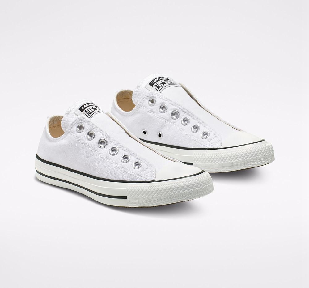 Converse Chuck Taylor All Star Slip Unisex Låga Herr Vita Svarta Vita | 830576WCI