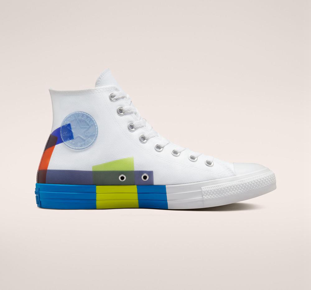 Converse Chuck Taylor All Star Space Racer Unisex Höga Dam Vita Blå Vita | 941035ZKC