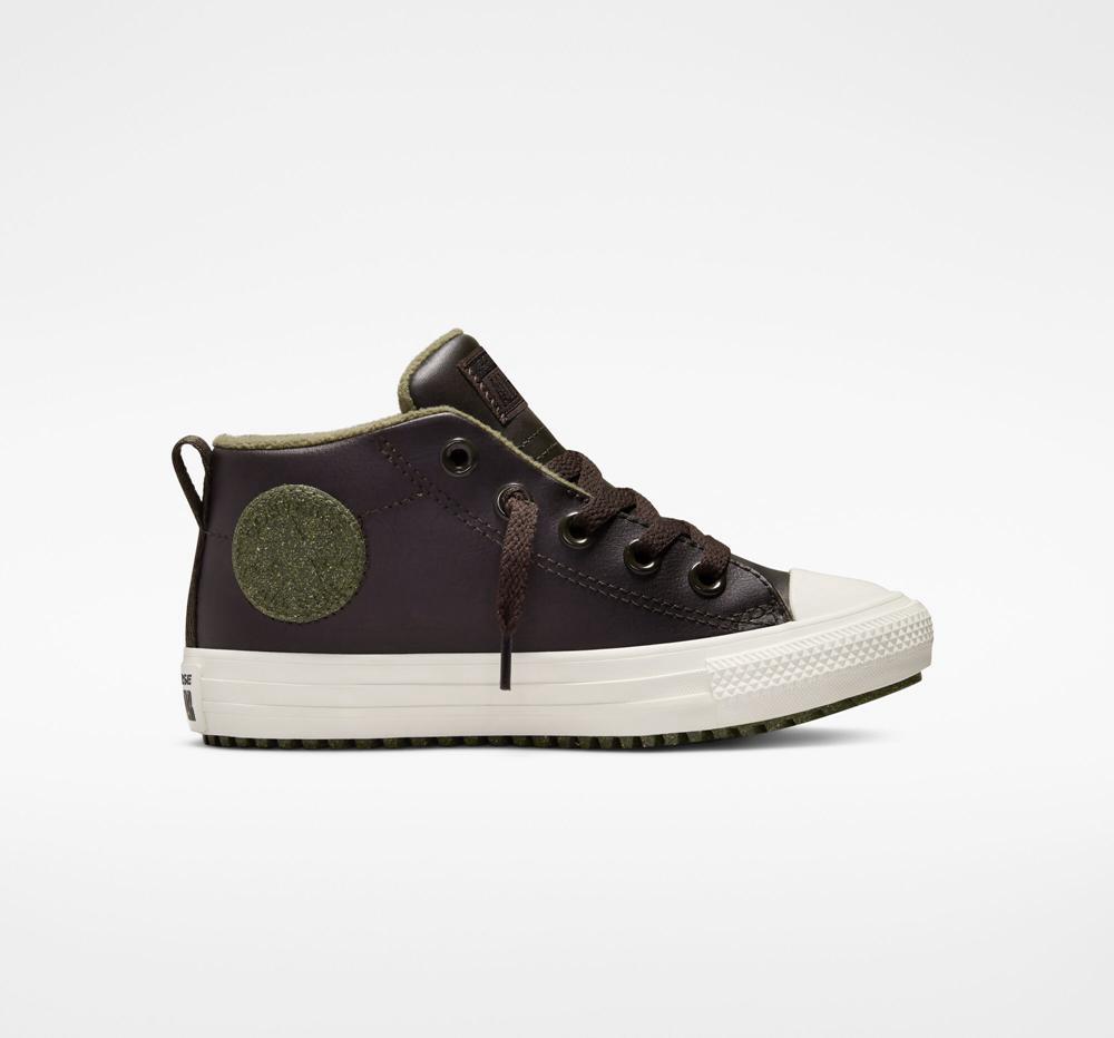 Converse Chuck Taylor All Star Street Boot Läder Little Kids Ankelboots Pojke Bruna | 076598GRQ