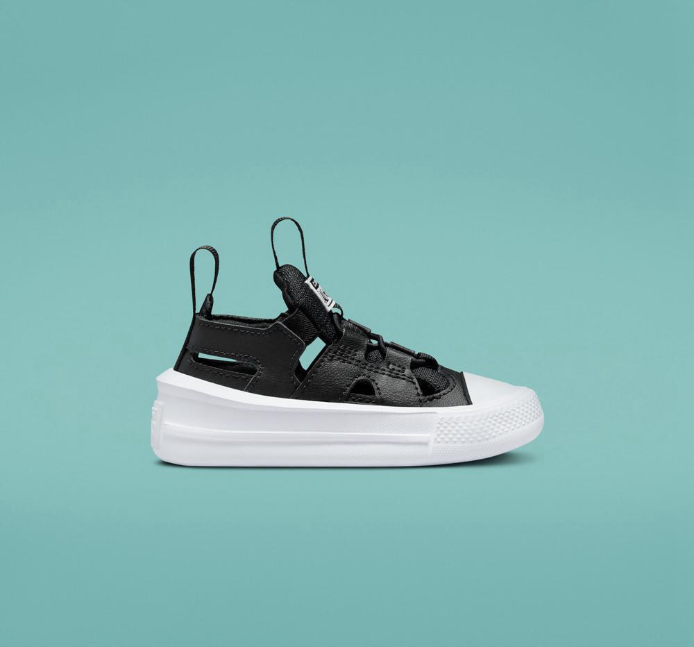 Converse Chuck Taylor All Star Ultra Sandal Toddler Låga Tjej Svarta Svarta Vita | 837429USJ